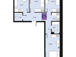 Продается 3-комнатная квартира ЖК Северное Сияние Премиум, 82.7 м², 11740000 рублей