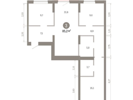 Продается 3-комнатная квартира ЖК Кварталы Драверта, дом 3, 85.16  м², 14100000 рублей