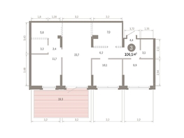 Продается 3-комнатная квартира ЖК Кварталы Драверта, дом 3, 106.54  м², 17430000 рублей