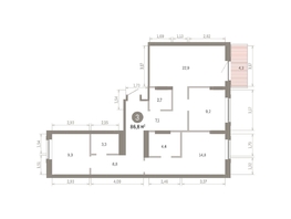 Продается 3-комнатная квартира ЖК Кварталы Драверта, дом 3, 86.75  м², 13010000 рублей