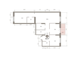 Продается 3-комнатная квартира ЖК Кварталы Драверта, дом 3, 84.37  м², 14630000 рублей