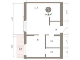 Продается 1-комнатная квартира ЖК Кварталы Драверта, дом 6, 44.75  м², 7800000 рублей