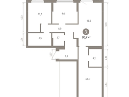 Продается 3-комнатная квартира ЖК Кварталы Драверта, дом 6, 86.67 м², 13710000 рублей