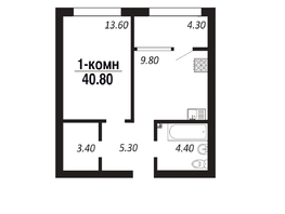 Продается 1-комнатная квартира ЖК ПАРК-квартал «Королёв», дом 4, 40.8  м², 7629600 рублей