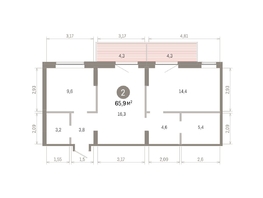 Продается 2-комнатная квартира ЖК Кварталы Драверта, дом 3, 65.87  м², 10870000 рублей