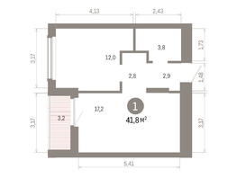 Продается 1-комнатная квартира ЖК Кварталы Драверта, дом 6, 41.86  м², 7650000 рублей
