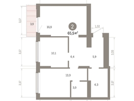 Продается 2-комнатная квартира ЖК Кварталы Драверта, дом 6, 65.46 м², 10420000 рублей