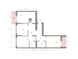 Продается 3-комнатная квартира ЖК Кварталы Драверта, дом 6, 83 м², 13110000 рублей