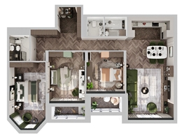 Продается 3-комнатная квартира ЖК Клубный дом на Пушкина, 107.26  м², 21774000 рублей