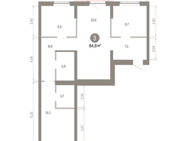 Продается 3-комнатная квартира ЖК Кварталы Драверта, дом 3, 84.79  м², 14080000 рублей