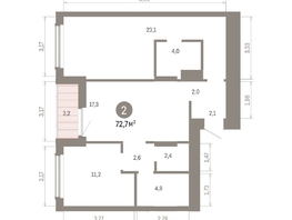 Продается 2-комнатная квартира ЖК Кварталы Драверта, дом 6, 72.67  м², 11720000 рублей