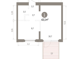 Продается 1-комнатная квартира ЖК Кварталы Драверта, дом 6, 42.1  м², 9970000 рублей