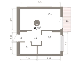 Продается 1-комнатная квартира ЖК Кварталы Драверта, дом 6, 41.48  м², 7640000 рублей