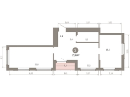 Продается 2-комнатная квартира ЖК Кварталы Драверта, дом 6, 71.58  м&sup2;, 11670000 рублей