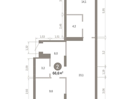 Продается 2-комнатная квартира ЖК Кварталы Драверта, дом 3, 66.59  м&sup2;, 11470000 рублей