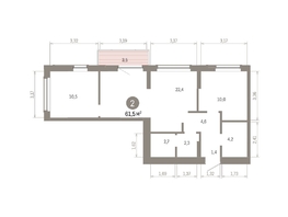 Продается 2-комнатная квартира ЖК Кварталы Драверта, дом 6, 61.53  м&sup2;, 10230000 рублей