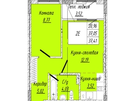 Продается 1-комнатная квартира  Дом на 2-й Дачной, 37.41  м&sup2;, 7856100 рублей