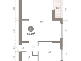 Продается 1-комнатная квартира ЖК Кварталы Драверта, дом 6, 56.32  м&sup2;, 9240000 рублей