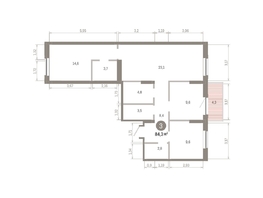 Продается 3-комнатная квартира ЖК Кварталы Драверта, дом 3, 84.31  м&sup2;, 14270000 рублей