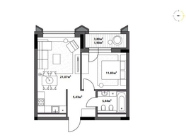 Продается 1-комнатная квартира ЖК Северное Сияние Бизнес, 45.67  м&sup2;, 9410000 рублей