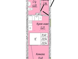 Продается 1-комнатная квартира  Дом на 2-й Дачной, 23.54  м&sup2;, 5684910 рублей