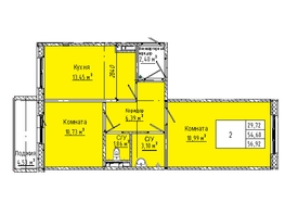 Продается 2-комнатная квартира  Дом на 3-й Любинской, 30/2, 56.92  м&sup2;, 6830400 рублей