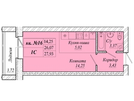 Продается Студия ЖК Семиреченская, дом 1, 27.93  м&sup2;, 4887750 рублей