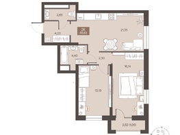Продается 2-комнатная квартира ЖК Заря на Завертяева, 65.62  м&sup2;, 9420000 рублей