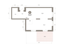 Продается 1-комнатная квартира ЖК Кварталы Драверта, дом 4, 75.82  м&sup2;, 11980000 рублей