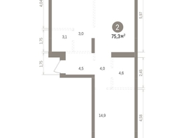 Продается 2-комнатная квартира ЖК Кварталы Драверта, дом 4, 75.31  м&sup2;, 13400000 рублей
