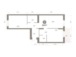 Продается 2-комнатная квартира ЖК Кварталы Драверта, дом 4, 68.82  м&sup2;, 13750000 рублей
