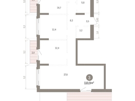 Продается 3-комнатная квартира ЖК Кварталы Драверта, дом 4, 113.93  м&sup2;, 17050000 рублей