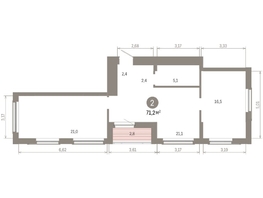 Продается 2-комнатная квартира ЖК Кварталы Драверта, дом 6, 71.2  м&sup2;, 11200000 рублей