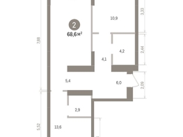 Продается 2-комнатная квартира ЖК Кварталы Драверта, дом 4, 68.64  м&sup2;, 11570000 рублей