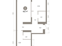 Продается 2-комнатная квартира ЖК Кварталы Драверта, дом 4, 68.68  м&sup2;, 11680000 рублей