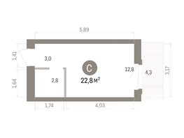 Продается Студия ЖК Кварталы Драверта, дом 4, 22.83  м&sup2;, 4780000 рублей