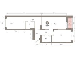 Продается 2-комнатная квартира ЖК Кварталы Драверта, дом 6, 79.46  м&sup2;, 12850000 рублей
