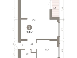 Продается 1-комнатная квартира ЖК Кварталы Драверта, дом 6, 56.66  м&sup2;, 11060000 рублей