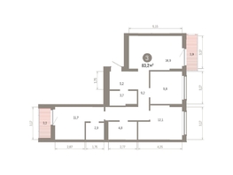 Продается 3-комнатная квартира ЖК Кварталы Драверта, дом 6, 83.24  м&sup2;, 14080000 рублей