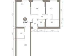 Продается 3-комнатная квартира ЖК Кварталы Драверта, дом 6, 82.67  м&sup2;, 14110000 рублей