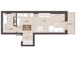 Продается Студия ЖК Заря, дом 1.3, 33.65  м&sup2;, 5520000 рублей