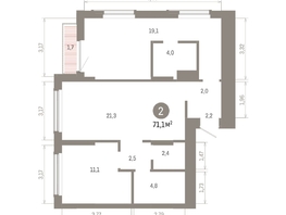 Продается 2-комнатная квартира ЖК Кварталы Драверта, дом 6, 71.07  м&sup2;, 12800000 рублей