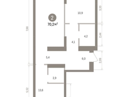Продается 2-комнатная квартира ЖК Кварталы Драверта, дом 4, 70.19  м&sup2;, 12060000 рублей