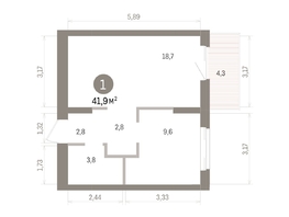 Продается 1-комнатная квартира ЖК Кварталы Драверта, дом 4, 41.88  м&sup2;, 8090000 рублей