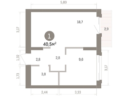 Продается 1-комнатная квартира ЖК Кварталы Драверта, дом 4, 40.48  м&sup2;, 7790000 рублей