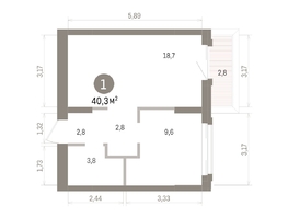Продается 1-комнатная квартира ЖК Кварталы Драверта, дом 4, 40.33  м&sup2;, 7780000 рублей