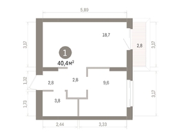Продается 1-комнатная квартира ЖК Кварталы Драверта, дом 4, 40.37  м&sup2;, 7850000 рублей