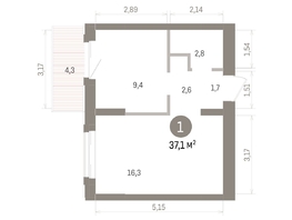 Продается 1-комнатная квартира ЖК Кварталы Драверта, дом 4, 37.11  м&sup2;, 7820000 рублей