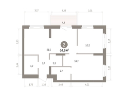 Продается 2-комнатная квартира ЖК Кварталы Драверта, дом 4, 64.58  м&sup2;, 11350000 рублей