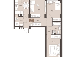 Продается 3-комнатная квартира ЖК Заря, дом 1.3, 75.75  м&sup2;, 10226000 рублей